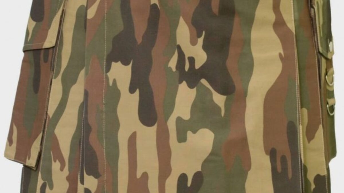 Scottish Homme Army Kilt Tactique Hommes Woodland Camouflage Tactique Armée utilitaire 