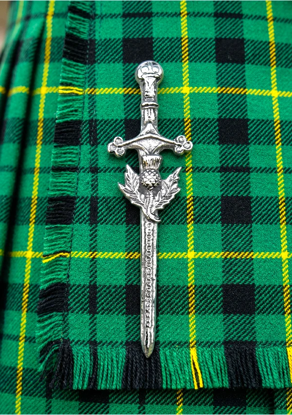 Chrome Thistle Kilt Pin