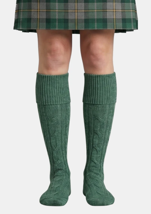 Light Green Kilt Socks Front View