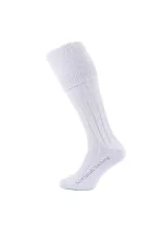 Premium Quality Scottish White Kilt Socks Left Side