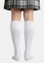 White Kilt Socks Back View