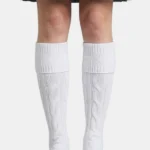 White Kilt Socks Front View