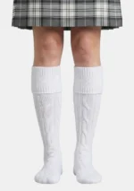White Kilt Socks Front View