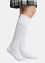 White Kilt Socks Right Side View