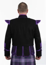 Black Men Military Drummer Doublet Jacket Back View