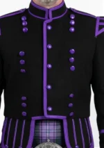 Black Men Military Drummer Doublet Jacket Right Front Panel