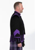 Black Men Military Drummer Doublet Jacket Right Side View