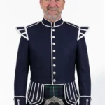 Blue Military Drummer Doublet Jacket Front View