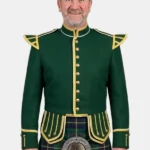 Green Military Drummer Doublets Jacket Front View