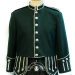 Premium Quality Custom Made Traditional Scottish Green Military Drummer Doublets