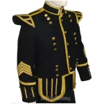 Premium Quality Hand Made Black Men Military Drummer Doublets Design 1