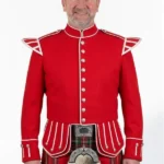 Red Military Drummer Doublet Jacket Front View