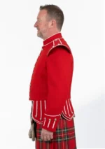 Red Military Drummer Doublet Jacket Left Side View