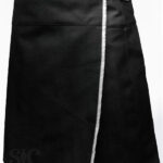 Premium Quality Custom Made Scottish Black Women Leather Kilt Design 11