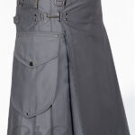 Premium Quality Custom Made Traditional Scottish Grey Cargo Kilt Design 7
