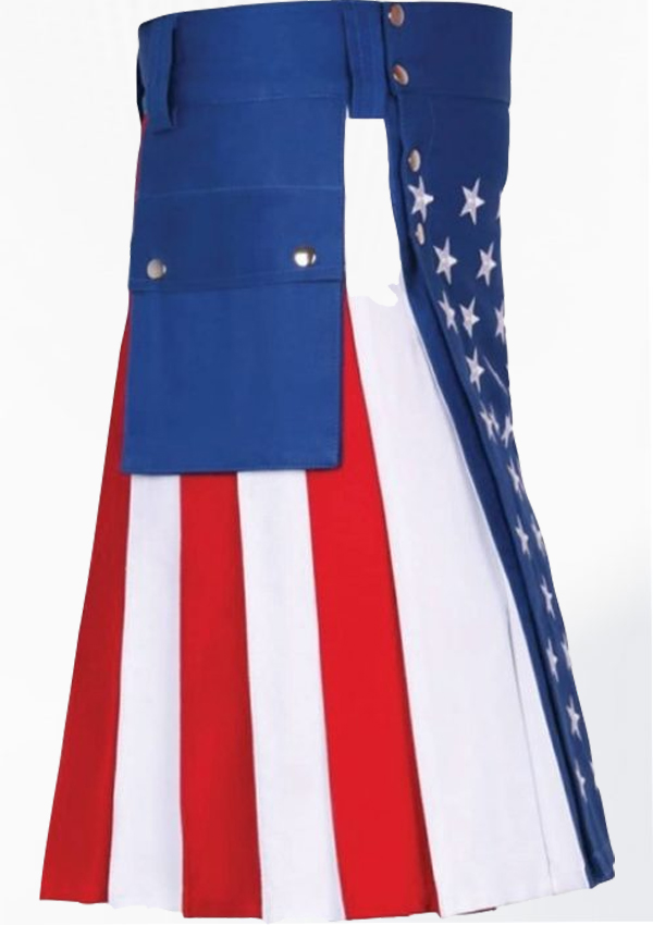 Diseño de bandera patriótica de Kilt utilitario híbrido de bandera estadounidense 3