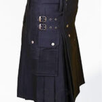 Premium Quality Custom Made Scottish Black Utility kilt Design 23