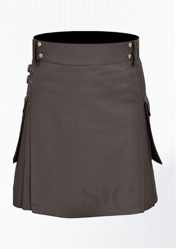 Diseño de color marrón de falda escocesa de la mejor calidad 4 (5)