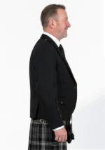 Black Argyle Tweed Jacket with Vest Right Side View