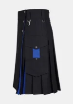 Black & Blue Hybrid Kilt Left