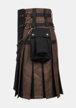 Black & Brown Fashion Hybrid Utility Kilt Left Side