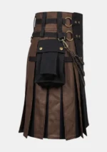 Black & Brown Fashion Hybrid Utility Kilt Right SIde