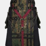 Black Canvas Camouflage Kilt