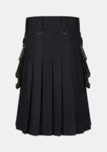 Black Canvas Camouflage Kilt Back