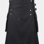 Black Cargo Utility Kilt