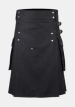 Black Cargo Utility Kilt