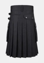 Black Cargo Utility Kilt Back