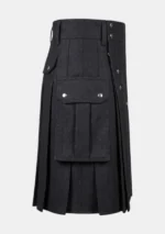 Black Cargo Utility Kilt Right