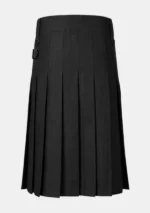 Black Cotton & Royal Stewart Tartan Hybrid Kilt Back