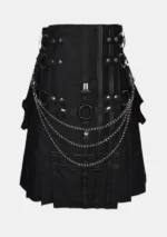Black Cross Gothic Cargo Utility Kilt