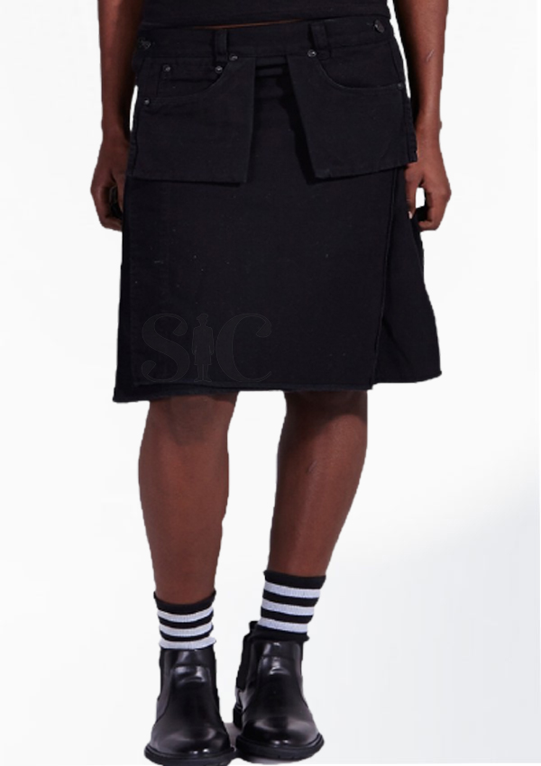 Black Denim Kilt For Women Design 2