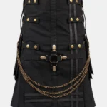 Black Fashion Hybrid Kilt With Chain