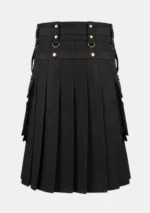 Black Fashion Hybrid Kilt With Chain Back view