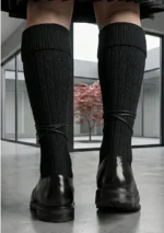 Black Ghillie Brogues For Men's Back View