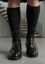 Black Ghillie Brogues For Men's Front View