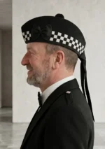 Black Glengarry Hat Side View