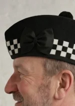 Black Glengarry Hat with Pom