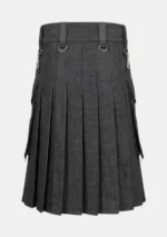 Black Gothic Utility Kilt Back