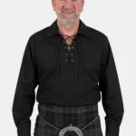 Black Jacobite Ghillie Shirt Front View