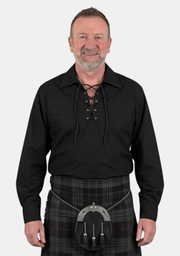 Black Jacobite Ghillie Shirt Front View