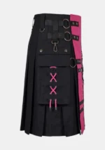 Black & Pink Fashion Utility Kilt Right