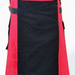 Premium Quality Scottish Black & Red Hybrid Kilt Design 49