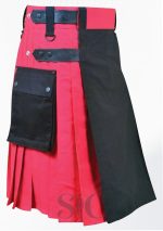 Diseño de falda escocesa híbrida negra-roja-doble 51