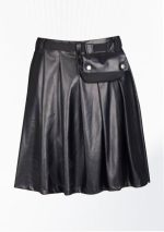 Black Scottish Leather Utility Kilt Design 30