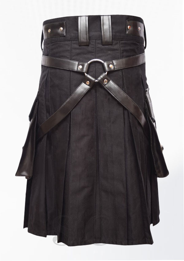 Diseño de faldas escocesas utilitarias estereoscópicas rivales escocesas negras 64