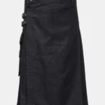 Black Utility Kilt With Strap